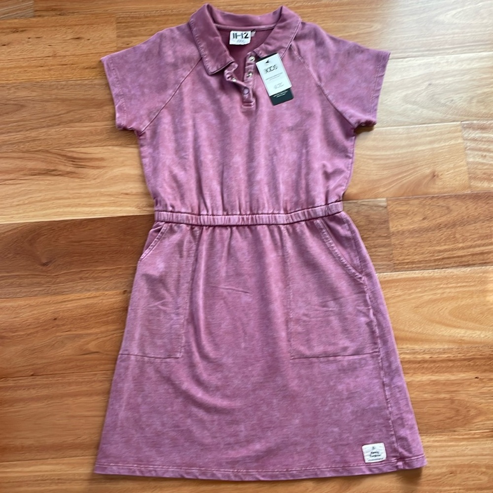 Cotton On Marika Short Sleeve Dress in Vintage Berry size 11-12